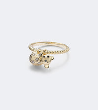 Yvonne Leon Koala 9kt gold ring with diamonds