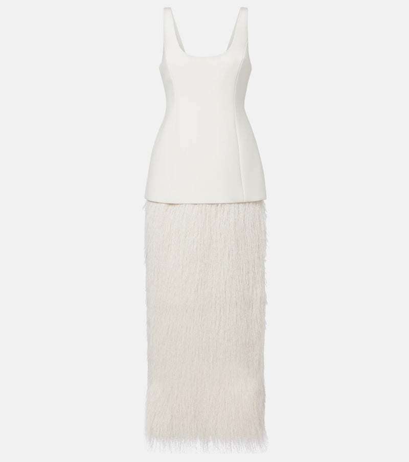 Rohe Bridal fringed wool-blend gown
