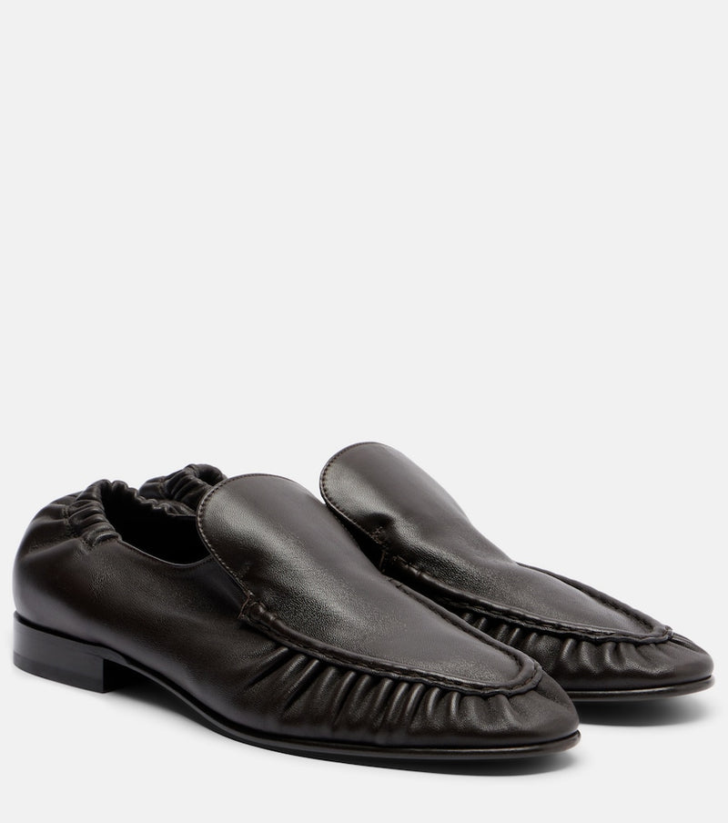 The Row Soft ruched leather loafers