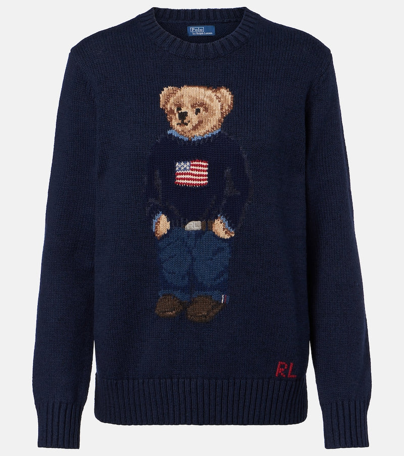 Polo Ralph Lauren Polo Bear intarsia cotton and linen sweater