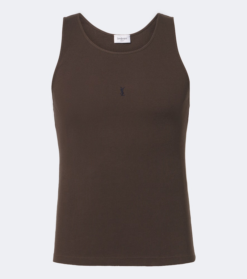 Saint Laurent Cassandre cotton tank top