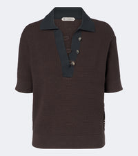JW Anderson Waffle-knit cotton and cashmere-blend polo shirt