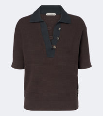 JW Anderson Waffle-knit cotton and cashmere-blend polo shirt