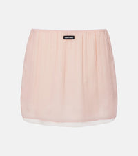 Miu Miu Layered silk chiffon miniskirt