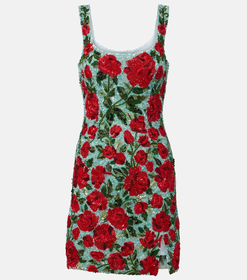La Fuori Crimson Rose sequined minidress