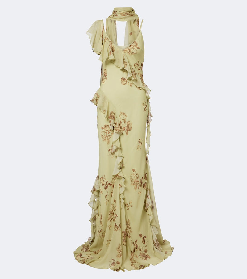 De La Vali Mayara floral georgette maxi dress
