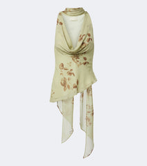 De La Vali Diosa floral scarf-detail georgette top