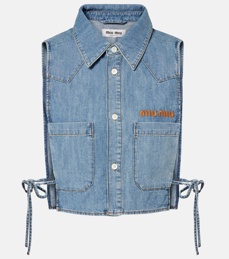 Miu Miu Chambray crop top
