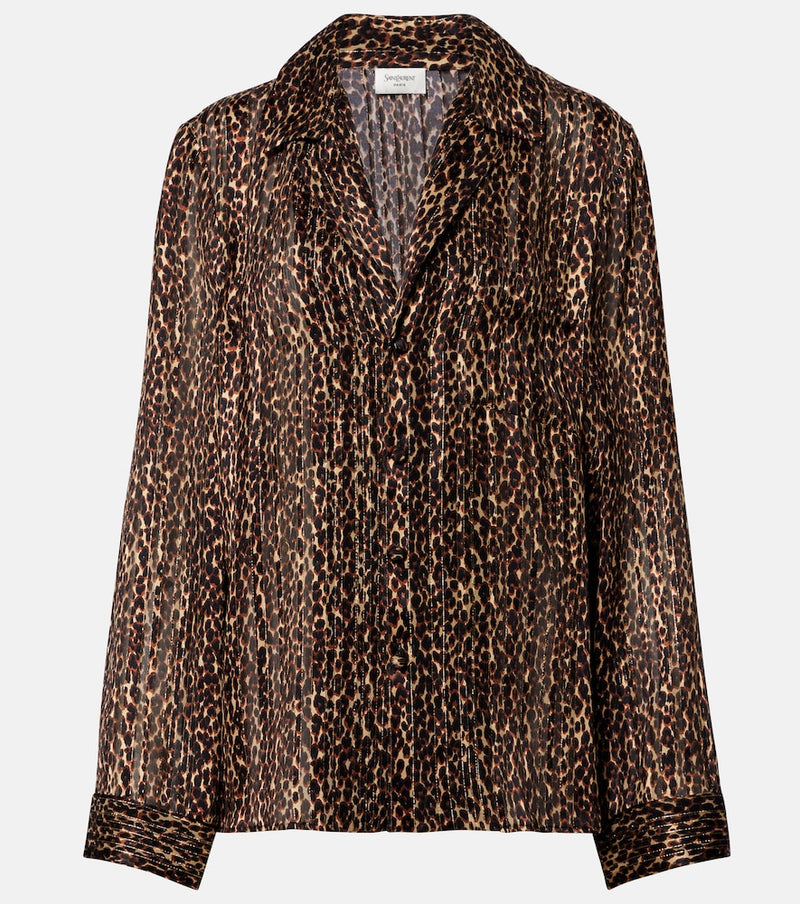 Saint Laurent Leopard-print silk blouse