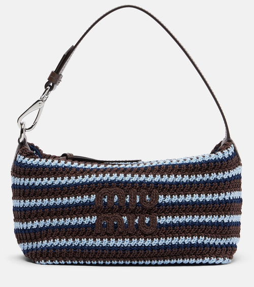 Miu Miu Crochet striped shoulder bag