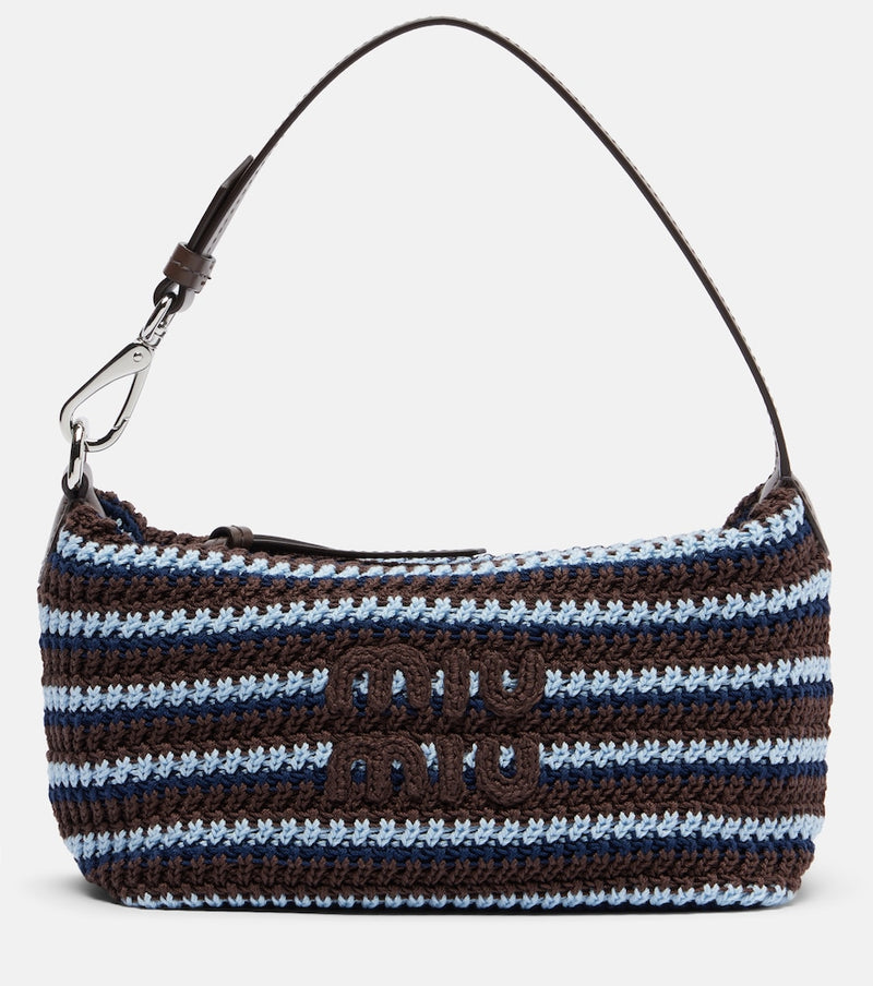 Miu Miu Crochet striped shoulder bag