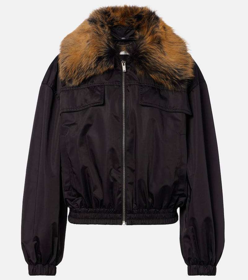 Saint Laurent Shearling-trimmed blouson jacket