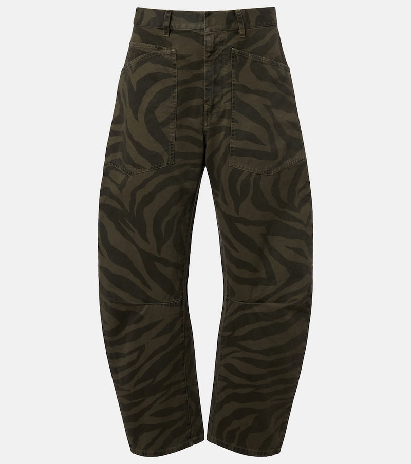 Nili Lotan Shon cropped barrel-leg jeans