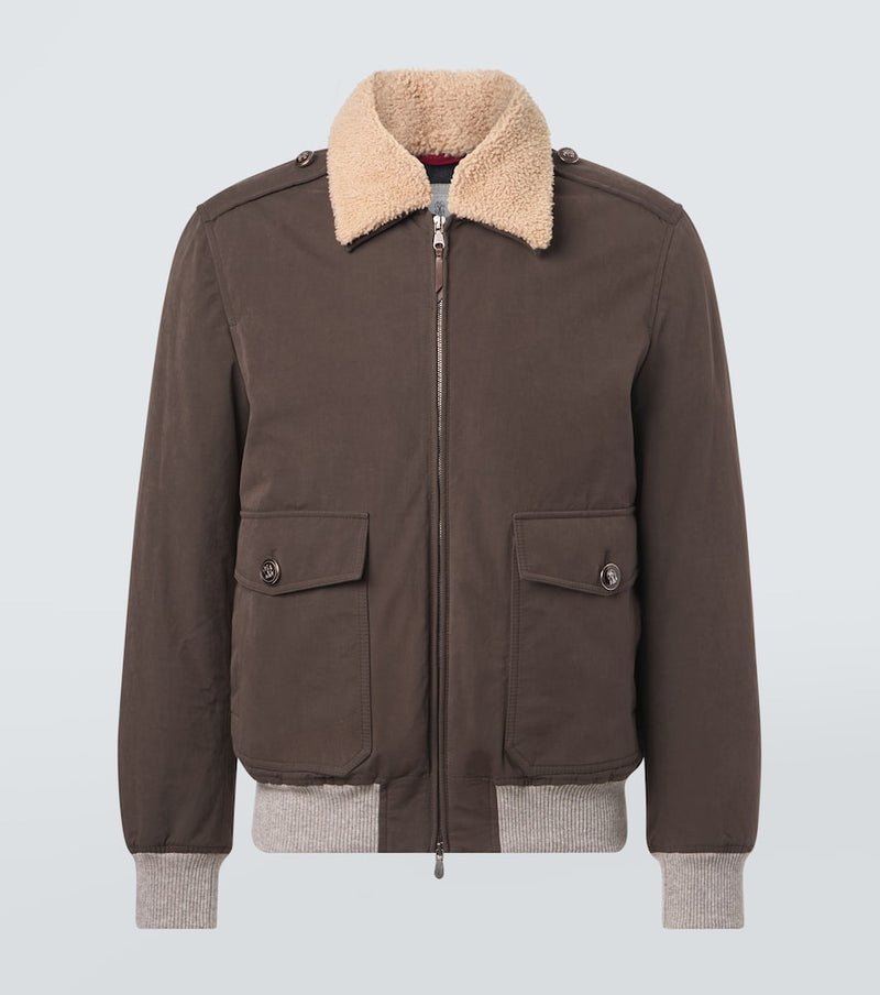 Brunello Cucinelli Shearling-trimmed blouson jacket