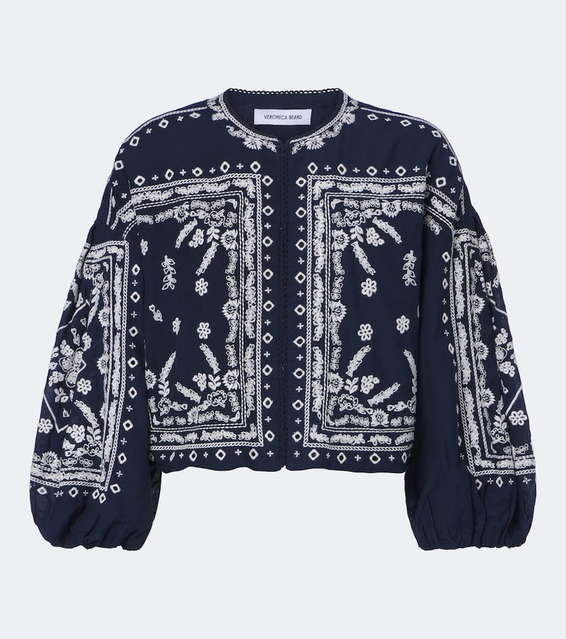Veronica Beard Drake embroidered cotton-blend jacket