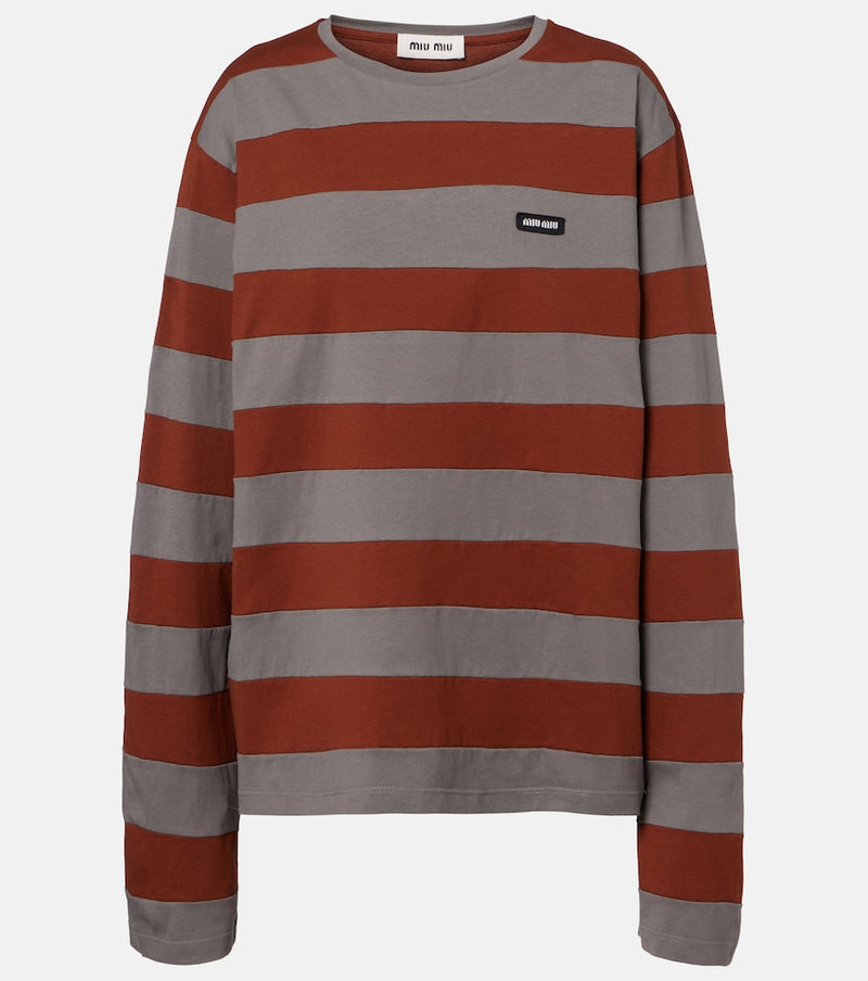 Miu Miu Striped cotton jersey T-shirt