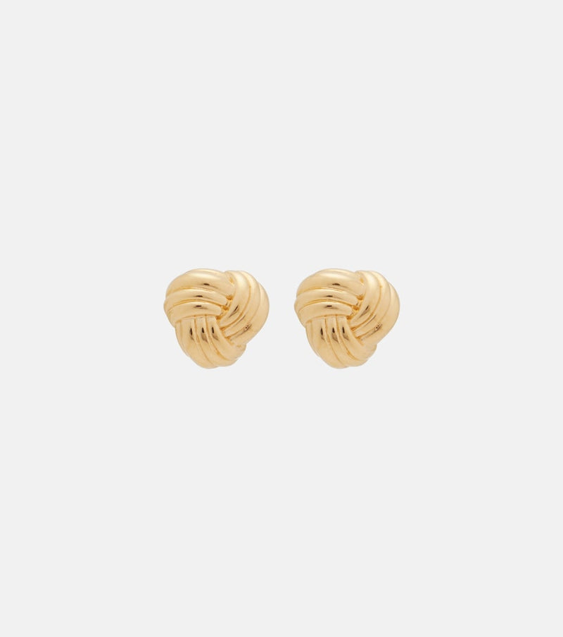 Bottega Veneta Intreccio 18kt gold-plated sterling silver earrings