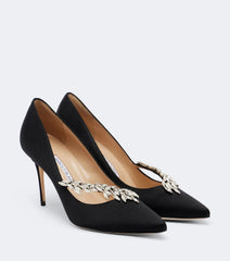 Manolo Blahnik Nadira embellished satin pumps