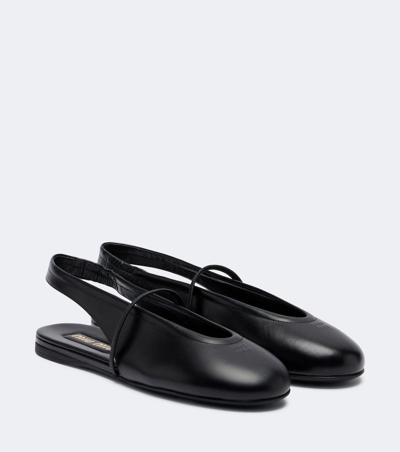 Miu Miu Leather slingback flats