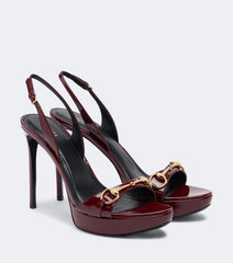 Gucci Donna patent leather platform sandals