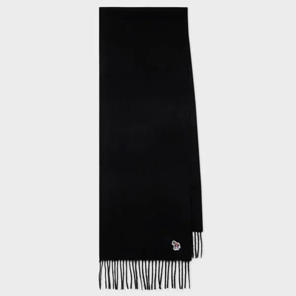 PS Paul Smith Black Lambswool Zebra Scarf | LYBSTORE