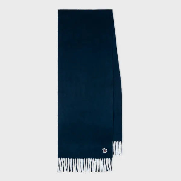 PS Paul Smith Navy Lambswool Zebra Scarf Blue | LYBSTORE