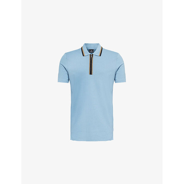 PS by Paul Smith Half Zip Stretch-Cotton Polo Shirt