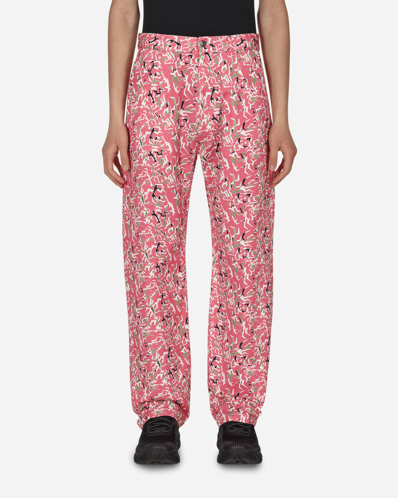 Paccbet Workwear Floral Pants Pink