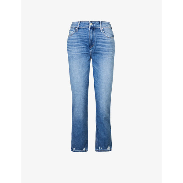 Paige Brigitte straight-leg mid-rise stretch-denim jeans | LYBSTORE