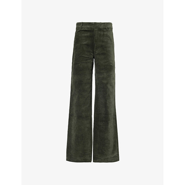 Womens Paige Danielle straight-leg high-rise stretch-corduroy trousers