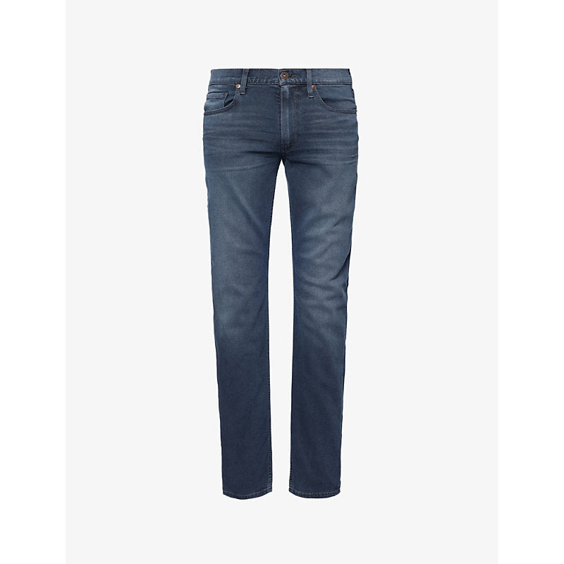 Paige Federal Whiskering Slim-Fit Straight-Leg Jeans