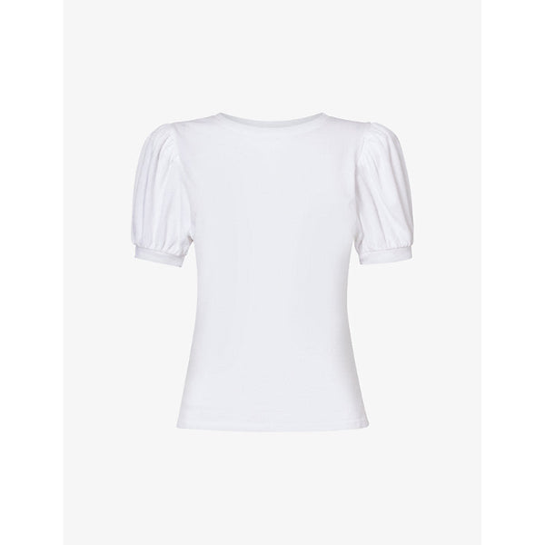 Womens Paige Matcha puffed-sleeve cotton-jersey T-shirt