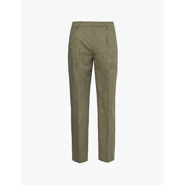 Mens Paige Shultz pleated tapered-leg regular-fit cotton-blend trousers