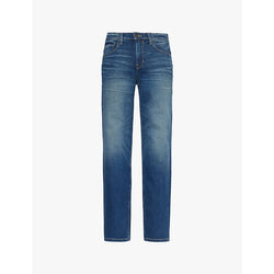  Paige Wilcox  faded-wash tapered-leg relaxed-fit stretch-denim jeans