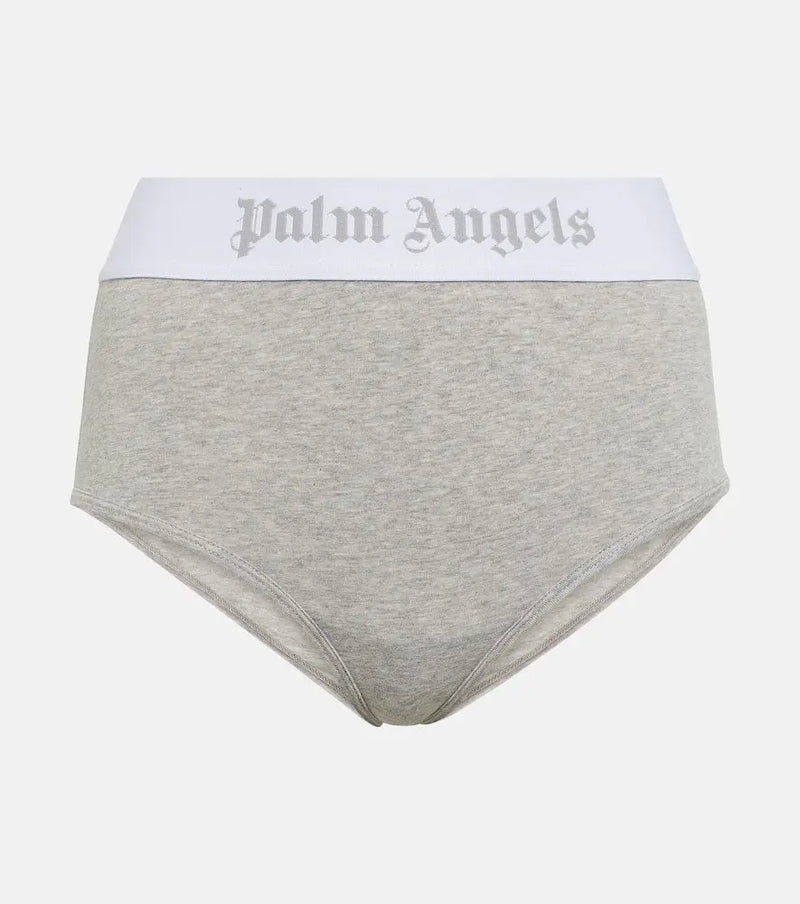 Palm Angels Logo high-rise cotton-blend jersey briefs | LYBSTORE