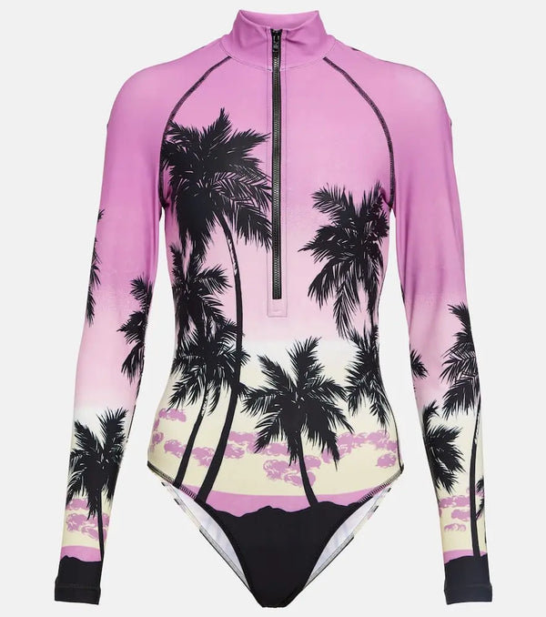 Palm Angels Pink Sunset printed swimsuit | LYBSTORE