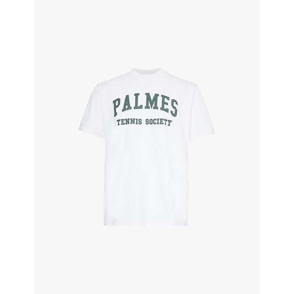 Mens Palmes Ivan logo text-print crew-neck cotton T-shirt