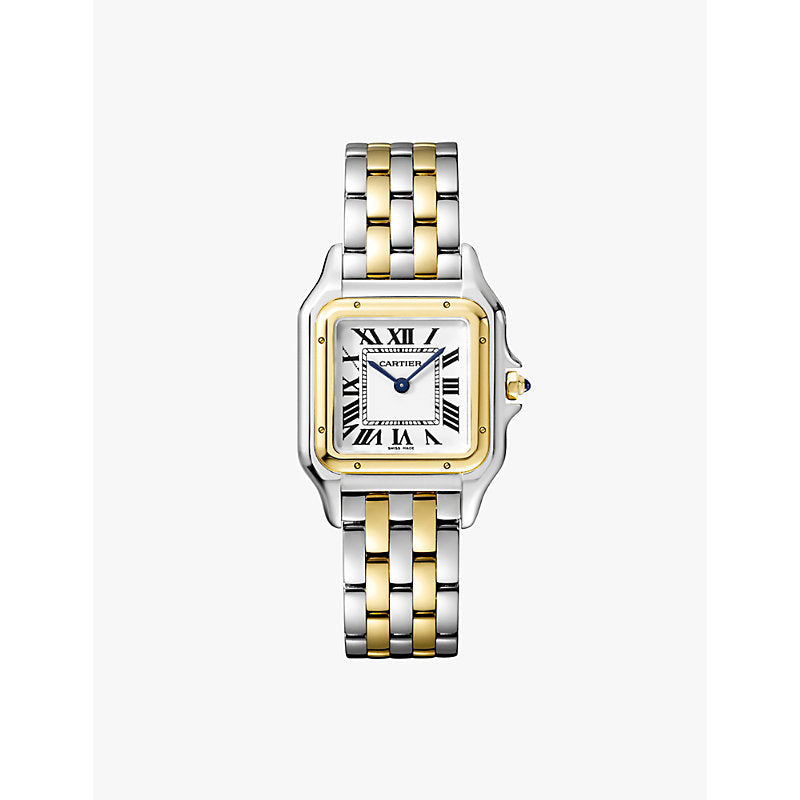 Panthère de Cartier medium 18ct yellow-gold and stainless-steel quartz watch