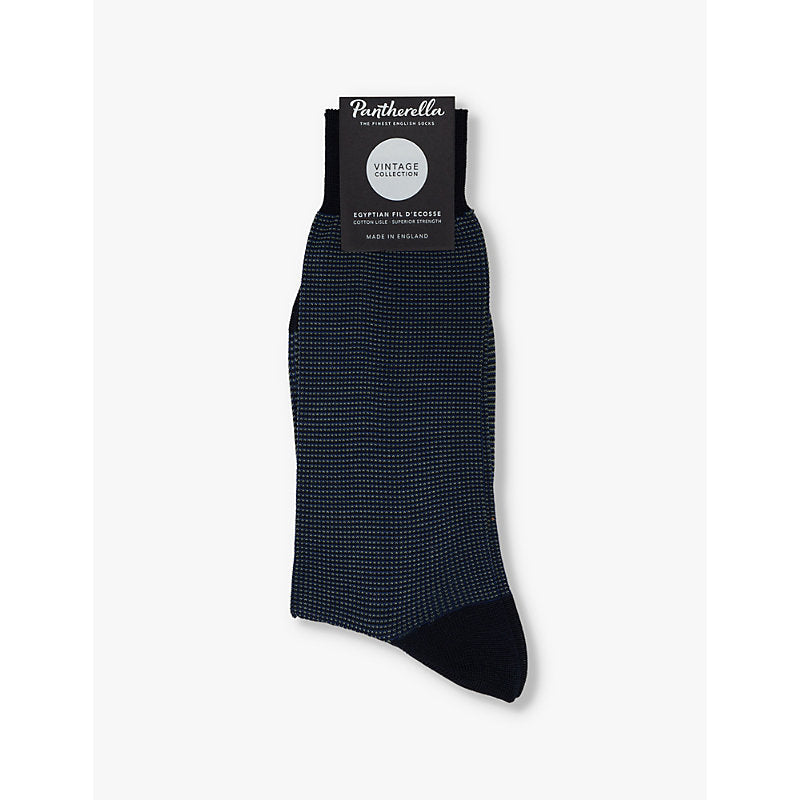 Mens Pantherella Tewkesbury knitted cotton-blend socks