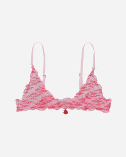 Panties x Anna Tribal Heart Cute Bra Pink / Red