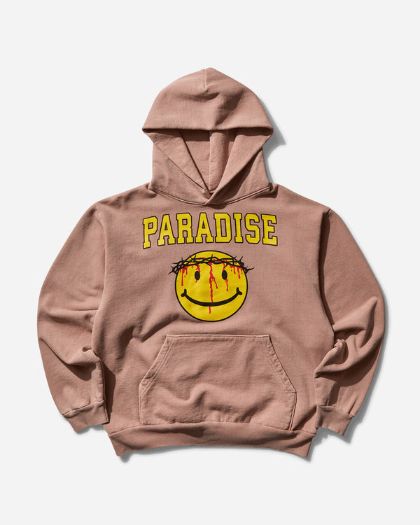 Paradis3 Men s Smiley Jesus Hoodie Pink