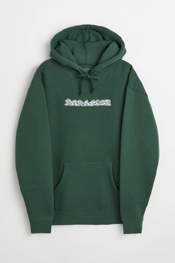 Paradise Dystopia Embroidered Hooded Sweatshirt Green