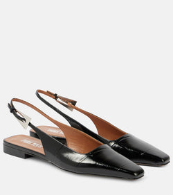 Paris Texas Bettina 10 croc-effect leather slingback flats