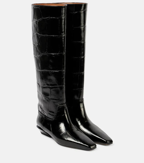 Paris Texas Bettina croc-effect leather boots