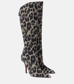 Paris Texas Jessica 105 calf hair knee-high boots