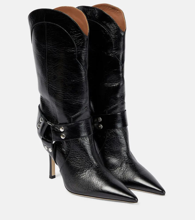 Paris Texas June leather mid-calf boots | LYBSTORE