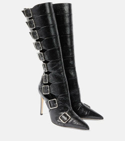 Paris Texas Tyra 105 snake-effect leather boots | LYBSTORE