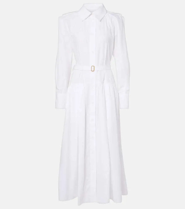 Patou Belted cotton poplin shirtdress