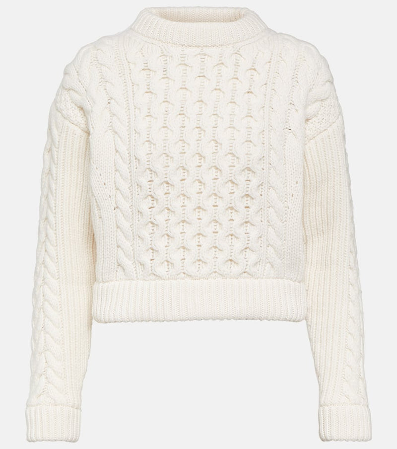 Patou Cable-knit cashmere-blend sweater