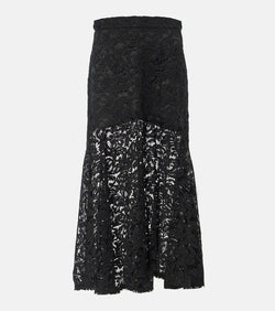 Patou Cotton-blend lace maxi skirt